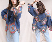Eva Afghan Motif cardigan pattern
