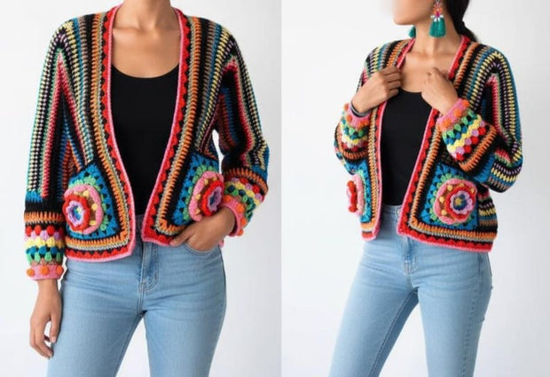 Crochet Cardigan Pattern Granny Hexagon Sweater