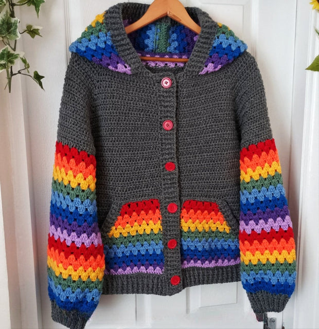 Ladies Granny Splash Hoodie Crochet Pattern