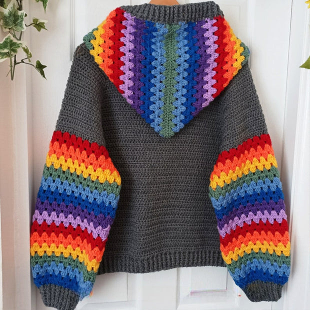 Ladies Granny Splash Hoodie Crochet Pattern