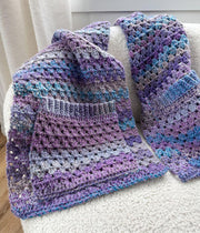 Chunky Granny Stitch Pocket Shawl CROCHET PATTERN & VIDEO/