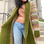 Hali long cardigan crochet pattern
