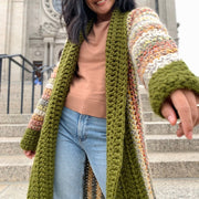 Hali long cardigan crochet pattern