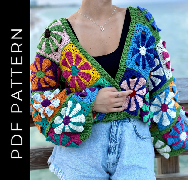 Granny square Lora Sweater crochet pattern