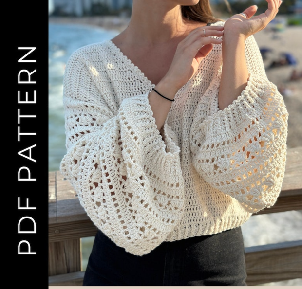 White Lace Sweater crochet pattern