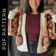 Cardigan Cleo's flower Crochet Pattern