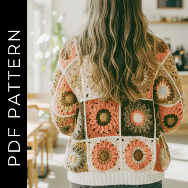 Cardigan Cleo's flower Crochet Pattern