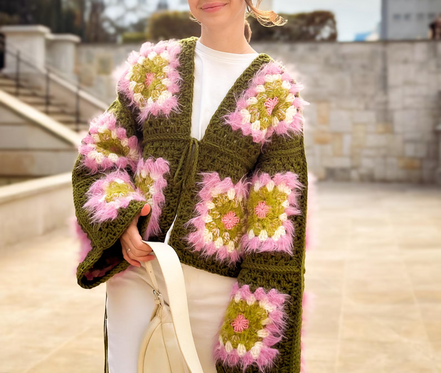 Granny Square Cardigan Crochet Pattern