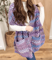 Chunky Granny Stitch Pocket Shawl CROCHET PATTERN & VIDEO/