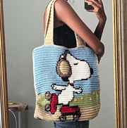 Whisking Wheels: Roller Skating Snoopy Tote Crochet Pattern